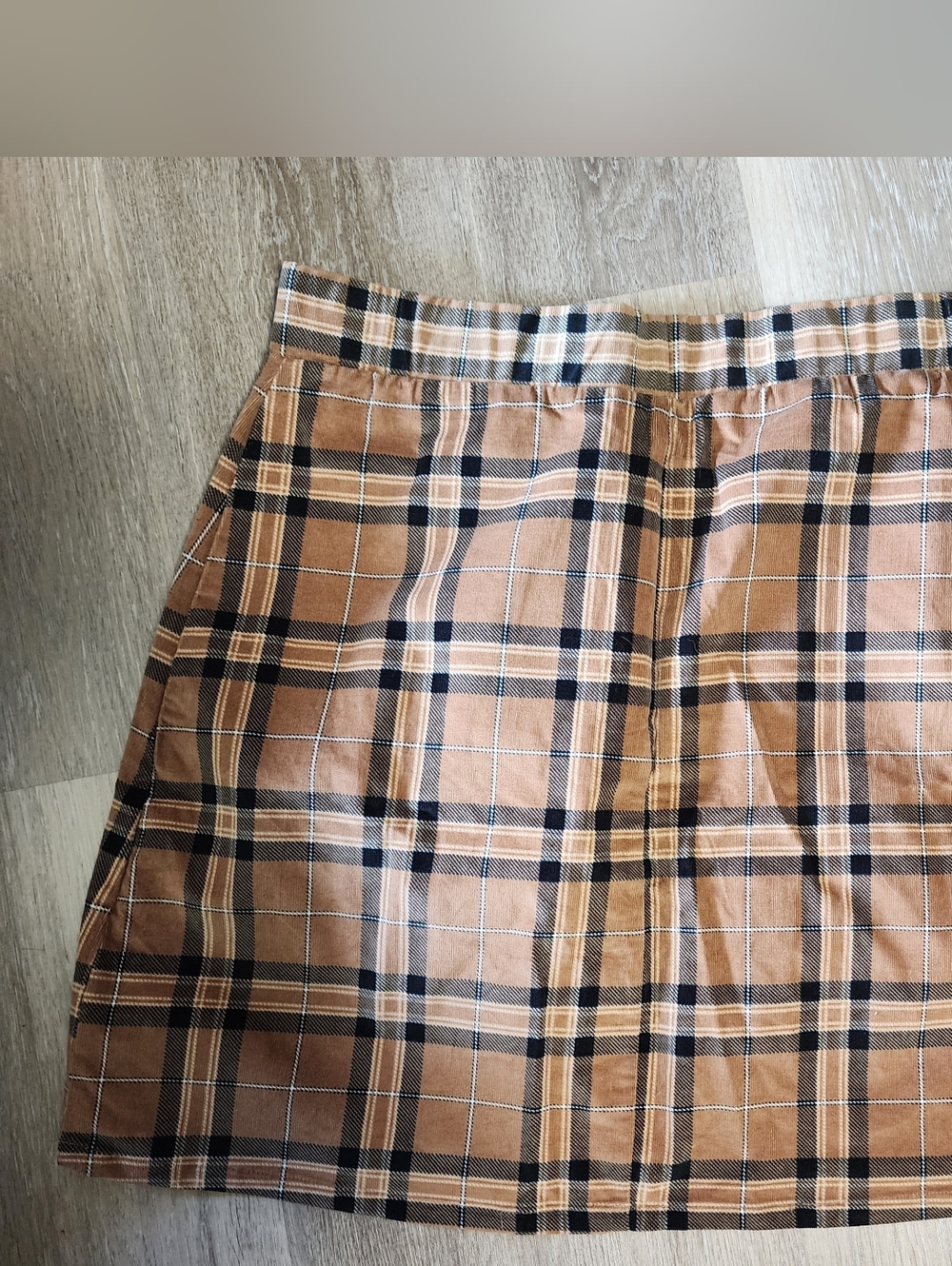 NWT Torrid Tan & Black Plaid Button-Front Mini Skirt Size 1 (1X) - Picture 3 of 8